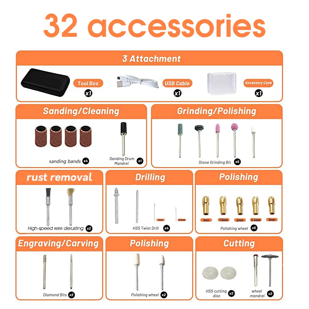 HASTHIP Electric Cordless Rotary Tool,3.7V Mini Rotary Tool Kit for Handicraft with 55pcs Sanding Accessories,3 Rotating Speed Adjustable,USB Charging Power Rotary Tool for Sanding,Polishing HASTHIP Electric Cordless Rotary Tool,3.7V Mini Rotary Tool Kit for Handicraft with 55pcs Sanding Accessories,3 Rotating Speed Adjustable,USB Charging Power Rotary Tool for Sanding,Polishing